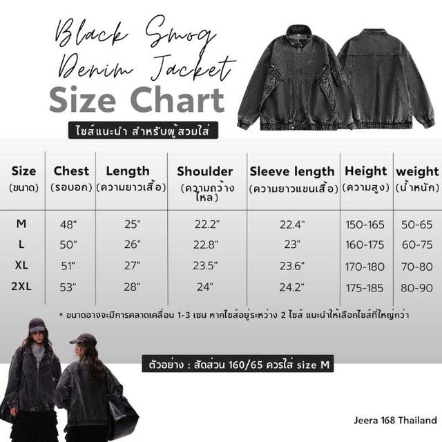 Jeera 168 (พร้อมส่ง) Jeera168 Black Smog Denim Jacket - view 5