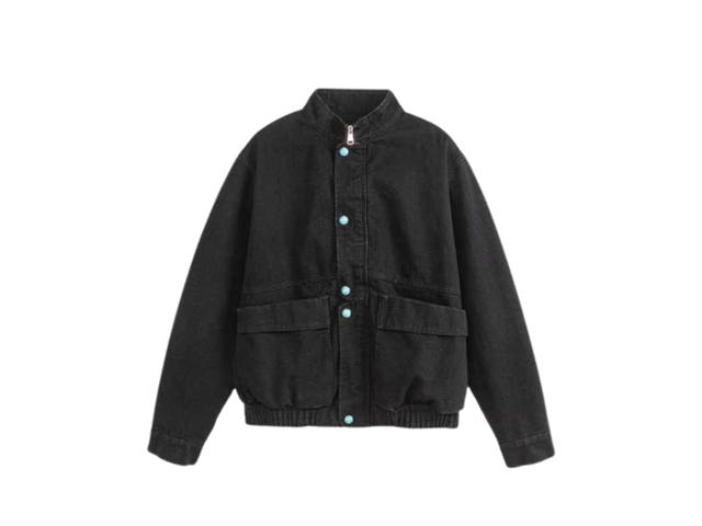 Jeera 168 (พร้อมส่ง) Jeera168 Button Black Denim Jacket - view 1