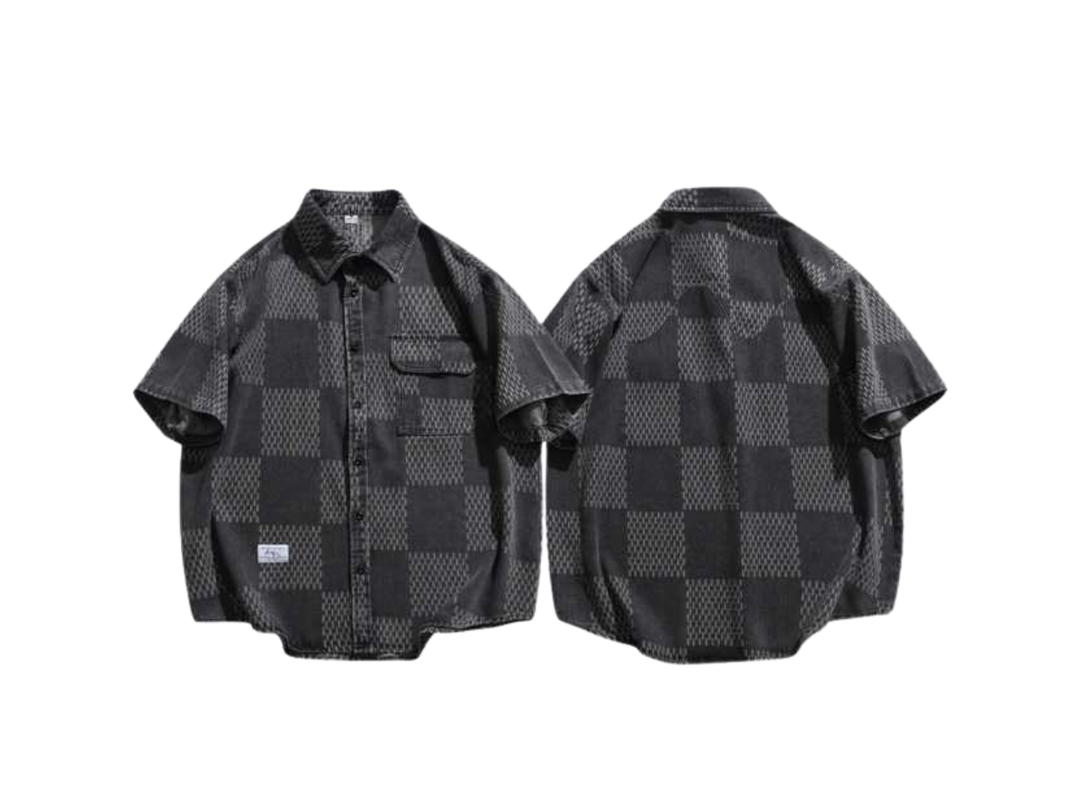 Jeera 168 (พร้อมส่ง) Jeera168 Double Scott Short Sleeve Shirt - Black