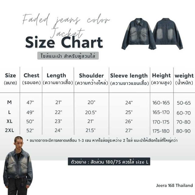 Jeera 168 (พร้อมส่ง) Jeera168 Faded Jeans color Jacket  - view 7
