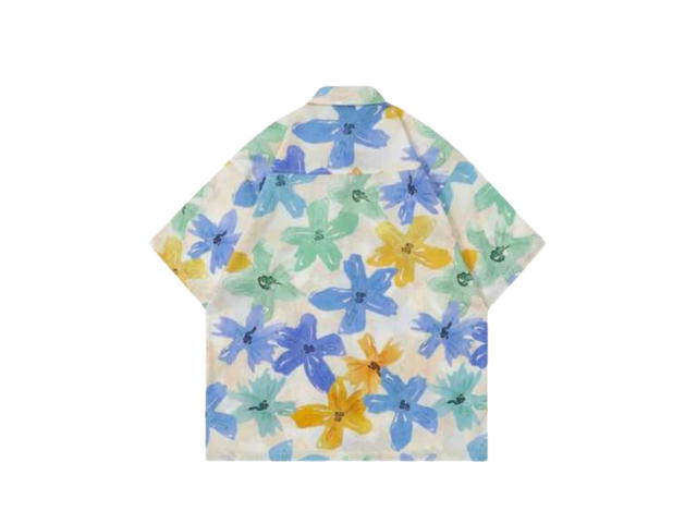 Jeera 168 (พร้อมส่ง) Jeera168 Frangipani Flower Hawaiian Shirt - Blue - view 3