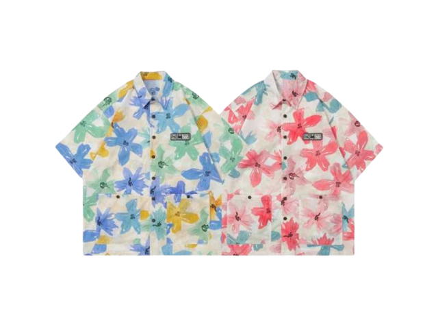 Jeera 168 (พร้อมส่ง) Jeera168 Frangipani Flower Hawaiian Shirt - Blue - view 4