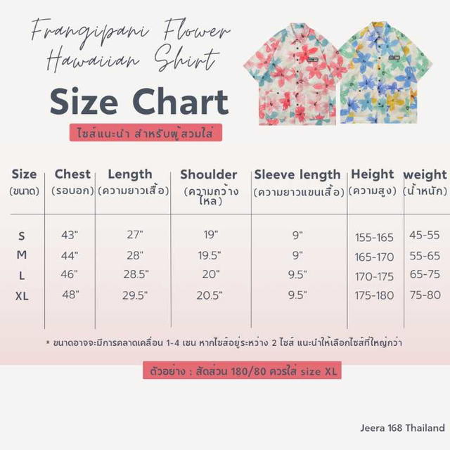 Jeera 168 (พร้อมส่ง) Jeera168 Frangipani Flower Hawaiian Shirt - Blue - view 5