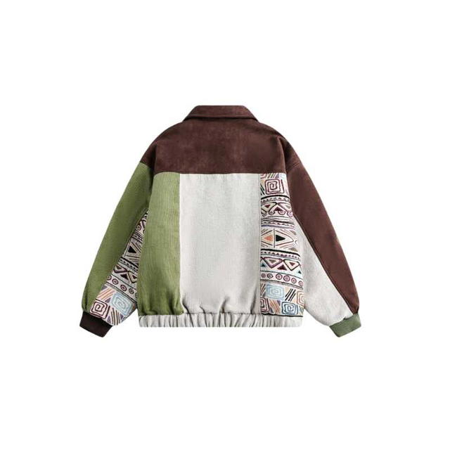 Jeera 168 (พร้อมส่ง) Jeera168 Jacquard Patchwork Corduroy Jacket - view 2