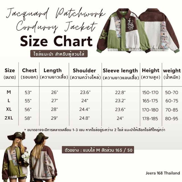 Jeera 168 (พร้อมส่ง) Jeera168 Jacquard Patchwork Corduroy Jacket - view 4