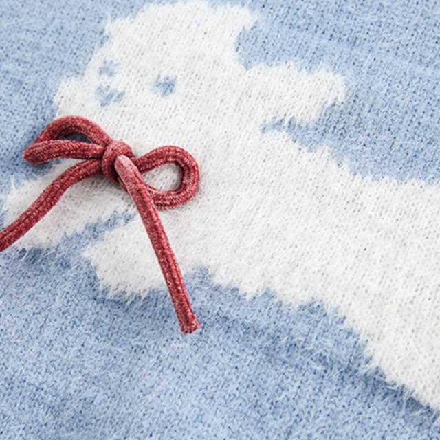 Jeera 168 (พร้อมส่ง) Jeera168 Westie tied Bow Sweater - Blue - view 7