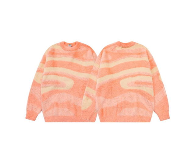 Jeera 168 (พร้อมส่ง) Peach orange Pastel Camouflage Sweater - view 3