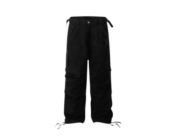 Jeera 168 (พร้อมส่ง) Vintage cargo leg rope Long pants - Black - view 2