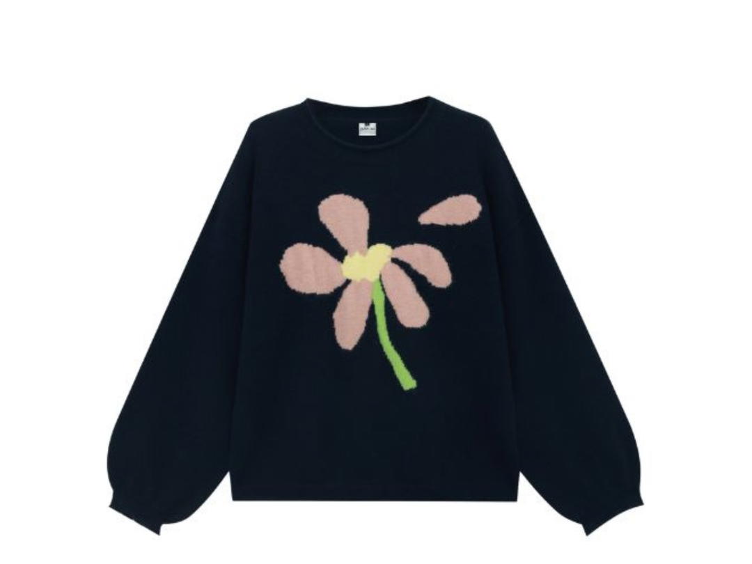 Jeera 168 Jeera 168 Black Flying flowers Sweater