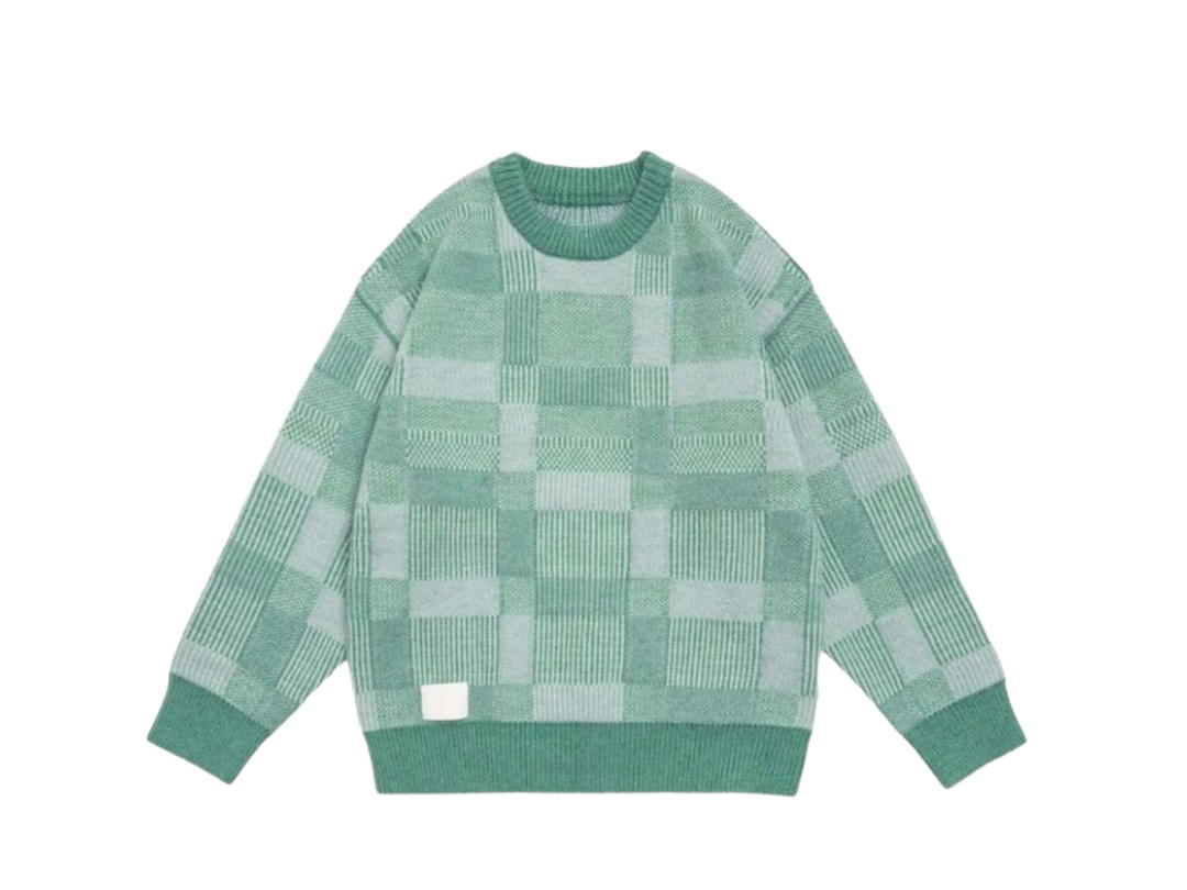 Jeera 168 Jeera 168 Checkered Sweater Green
