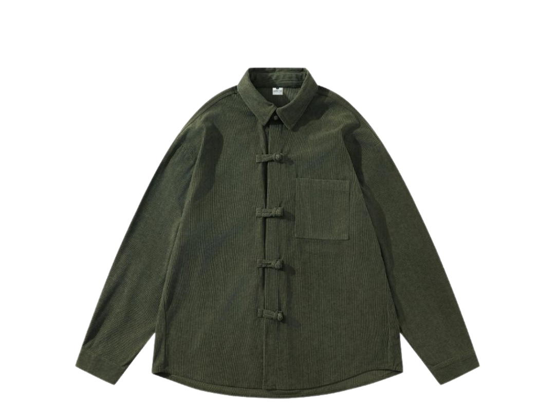 Jeera 168 Jeera 168 Dark Green Chinese Button Shirt