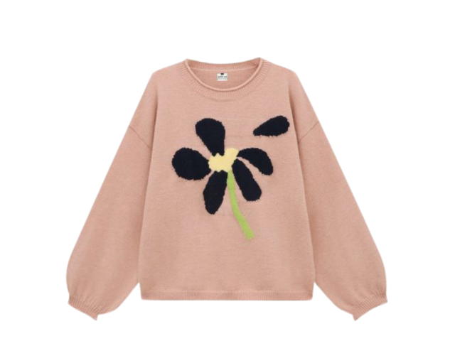 Jeera 168 Jeera 168 Pink Flying flowers Sweater - view 1