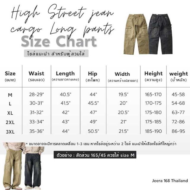 Jeera 168 Jeera168 | Black High Street jean cargo Long pants (พรีออเดอร์) - view 4