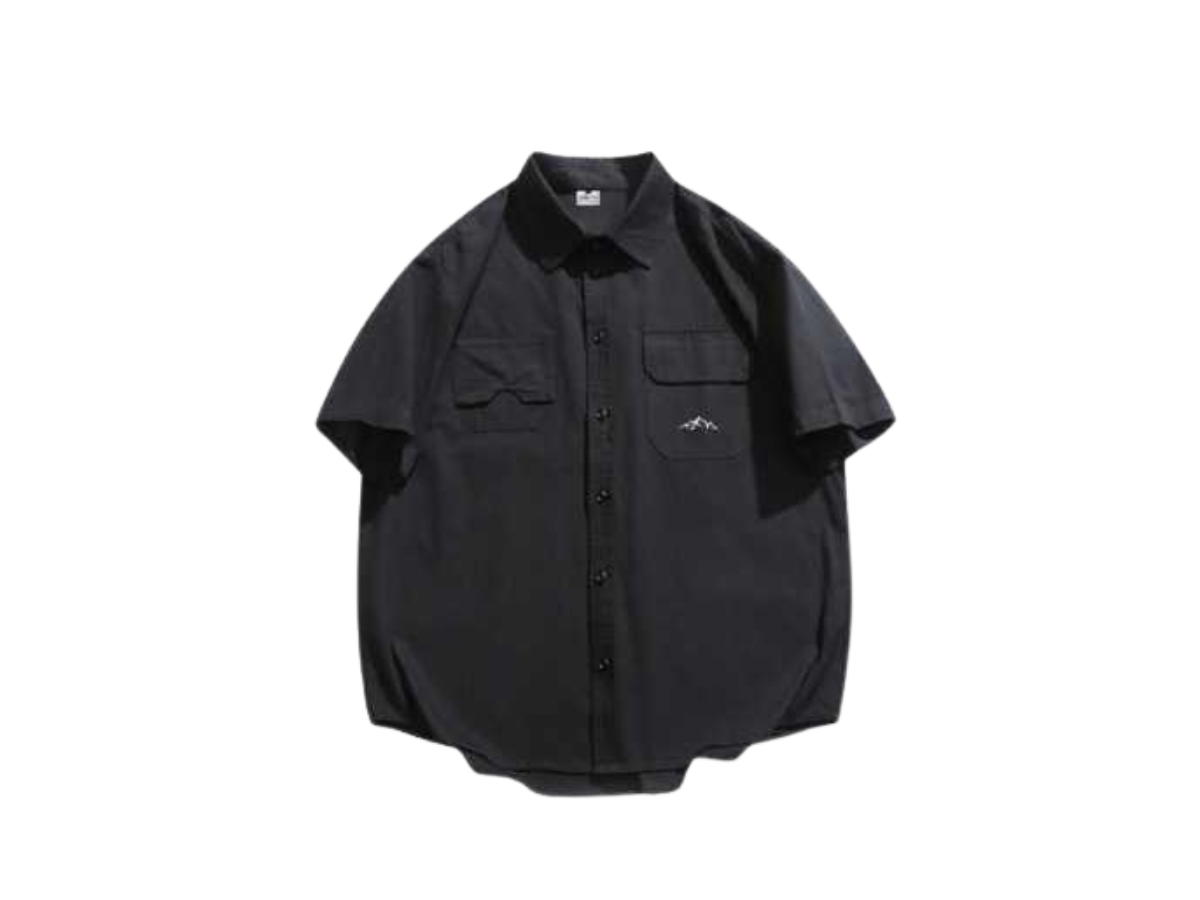 Jeera 168 Jeera168 | Black Japanese Work Short Sleeve Shirt (พร้อมส่ง)