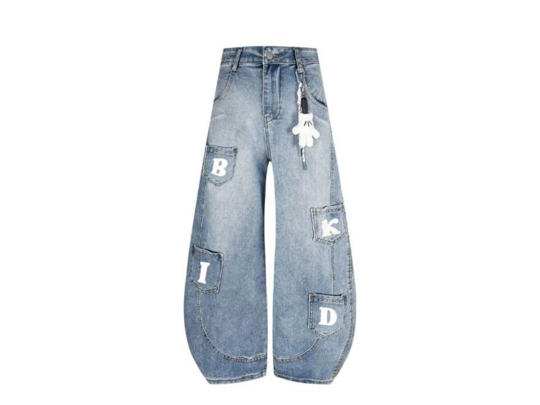 Jeera 168 Jeera168 | Blue Alphabet Jeans Long Pants (พรีออเดอร์)