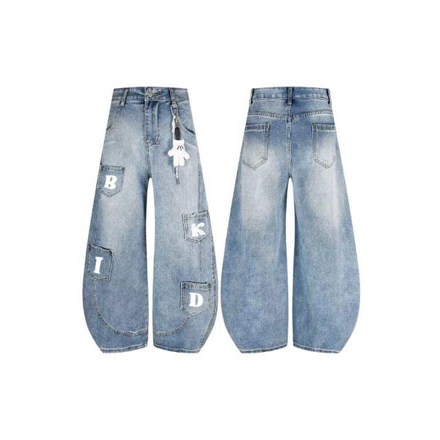 Jeera 168 Jeera168 | Blue Alphabet Jeans Long Pants (พรีออเดอร์) - view 3