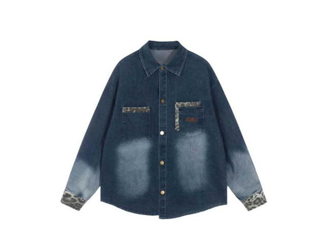Jeera 168 Jeera168 | Blue Street Leopard Print Denim Shirt (พรีออเดอร์) - view 1