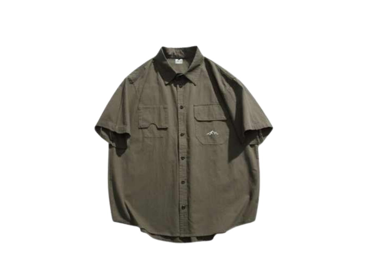 Jeera 168 Jeera168 | Green Japanese Work Short Sleeve Shirt (พร้อมส่ง)