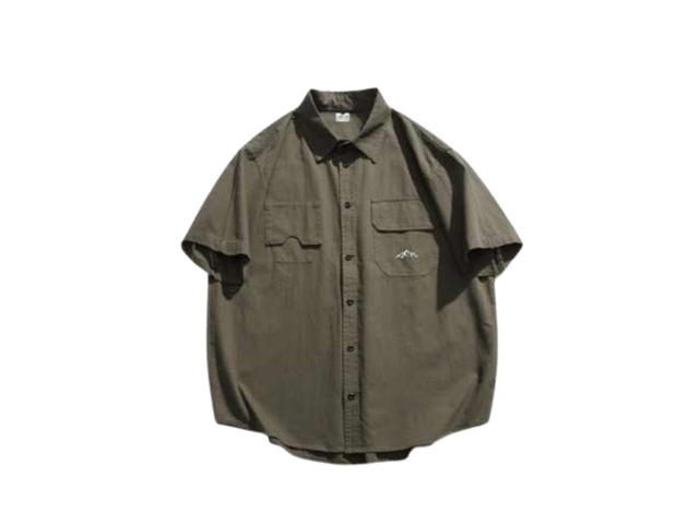 Jeera 168 Jeera168 | Green Japanese Work Short Sleeve Shirt (พร้อมส่ง) - view 1