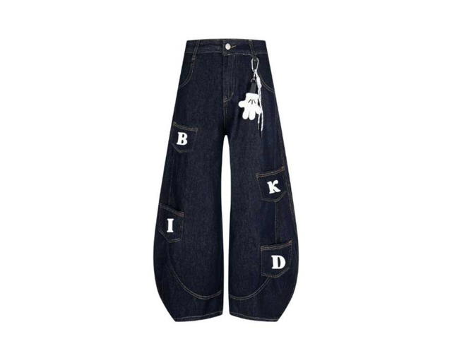 Jeera 168 Jeera168 | Navy Alphabet Jeans Long Pants (พรีออเดอร์) - view 1