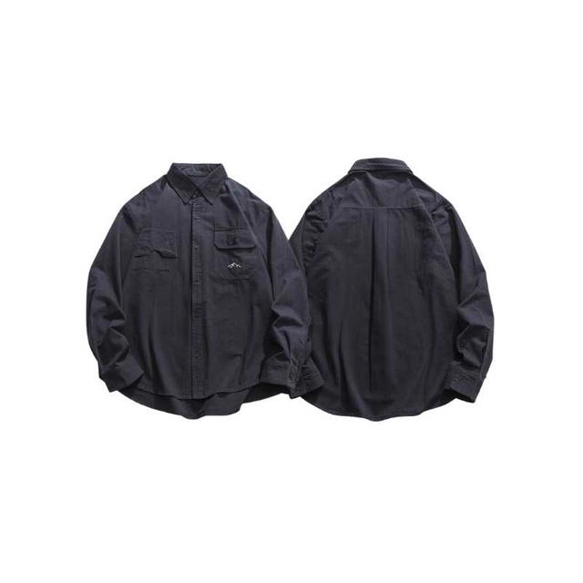 Jeera 168 Jeera168 | Navy Simple Japanese Style Shirt  (พรีออเดอร์) - view 3