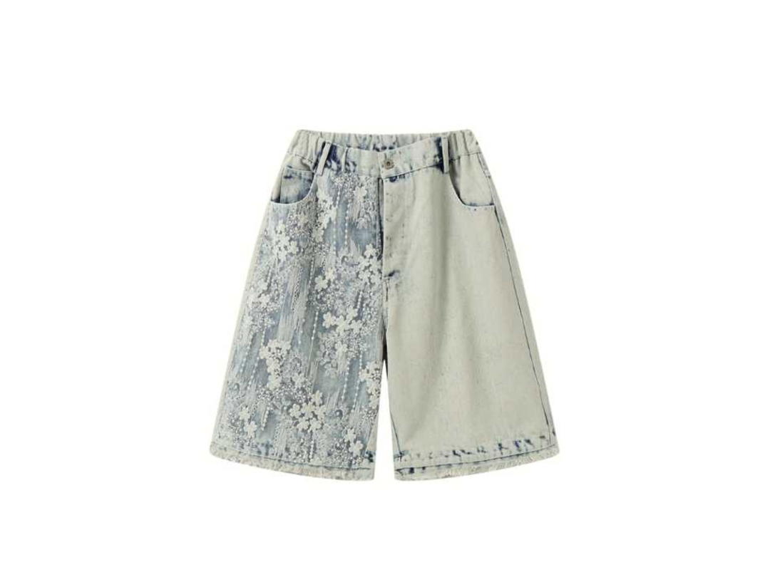 Jeera 168 Jeera168 | Retro Ripped Lace denim Shorts Pants (พร้อมส่ง)
