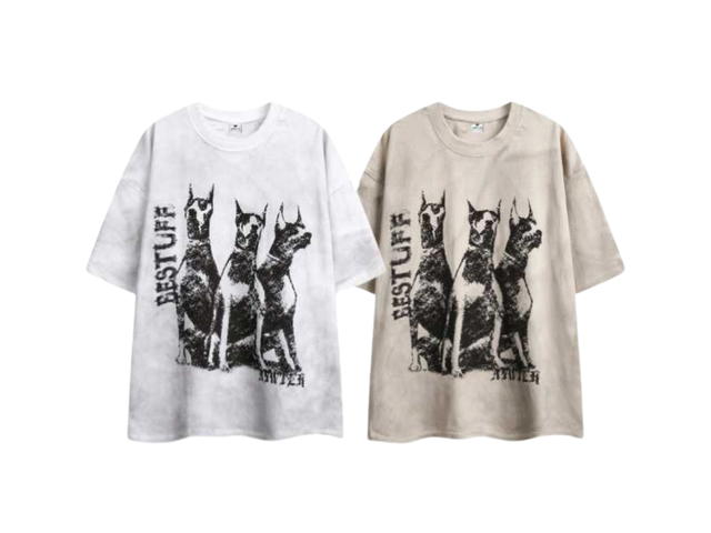 Jeera 168 Jeera168 | White Three Dogs T-Shirt (พรีออเดอร์) - view 5