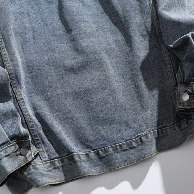 Jeera 168 Jeera168 |Blue Brown Stand Collar Denim Jacket (พรีออเดอร์) - view 7