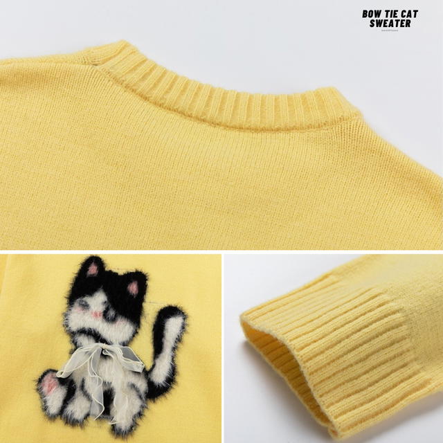 Jeera 168 Jeera168  Bow tie cat sweater (พร้อมส่ง) - view 4