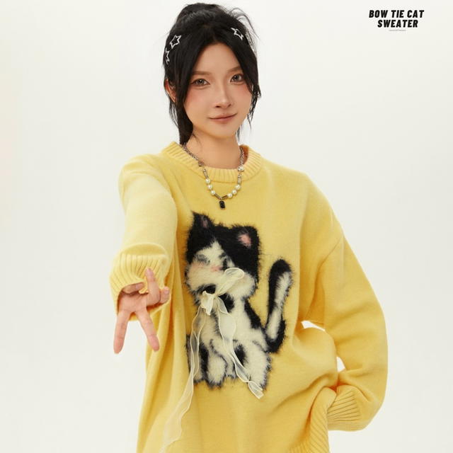 Jeera 168 Jeera168  Bow tie cat sweater (พร้อมส่ง) - view 5