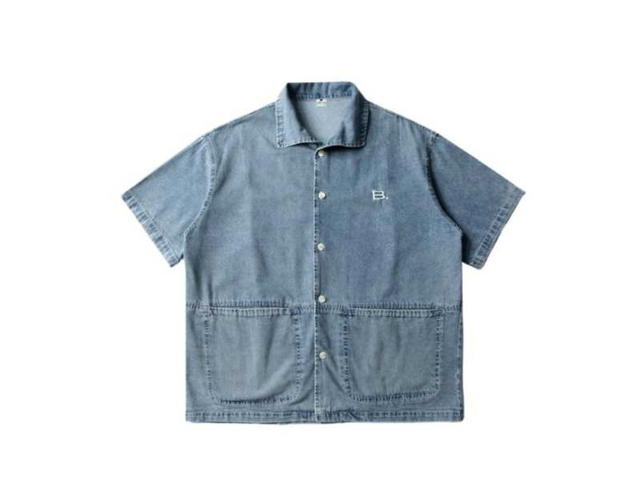 Jeera 168 Jeera168 B basic Jeans Short Sleeve Shirt-Blue (พรีออเดอร์) - view 2
