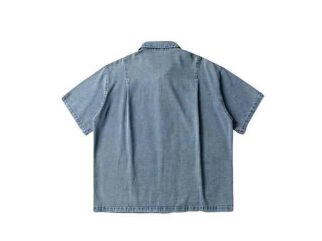 Jeera 168 Jeera168 B basic Jeans Short Sleeve Shirt-Blue (พรีออเดอร์) - view 3