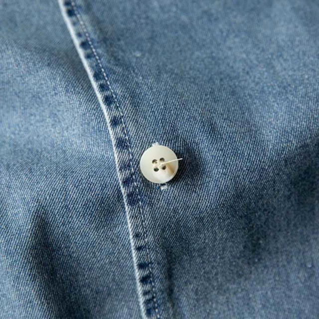 Jeera 168 Jeera168 B basic Jeans Short Sleeve Shirt-Blue (พรีออเดอร์) - view 4