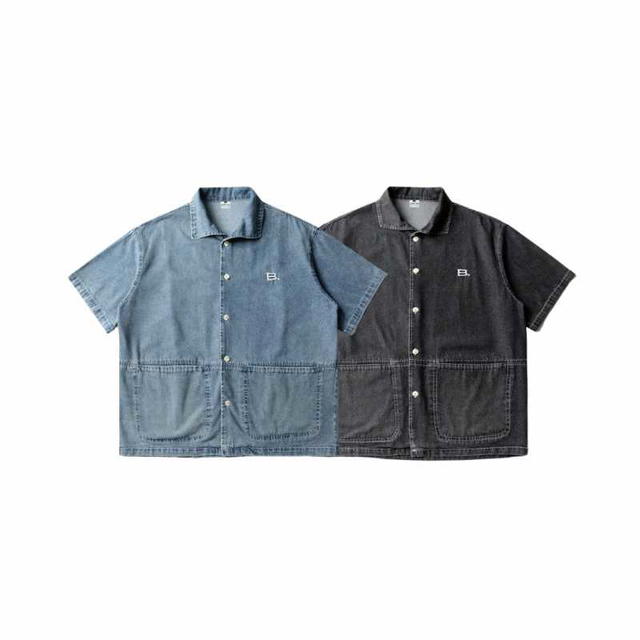 Jeera 168 Jeera168 B basic Jeans Short Sleeve Shirt-Blue (พรีออเดอร์) - view 8
