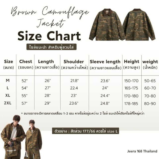 Jeera 168 Jeera168 Brown Camouflage Jacket (พร้อมส่ง) - view 4