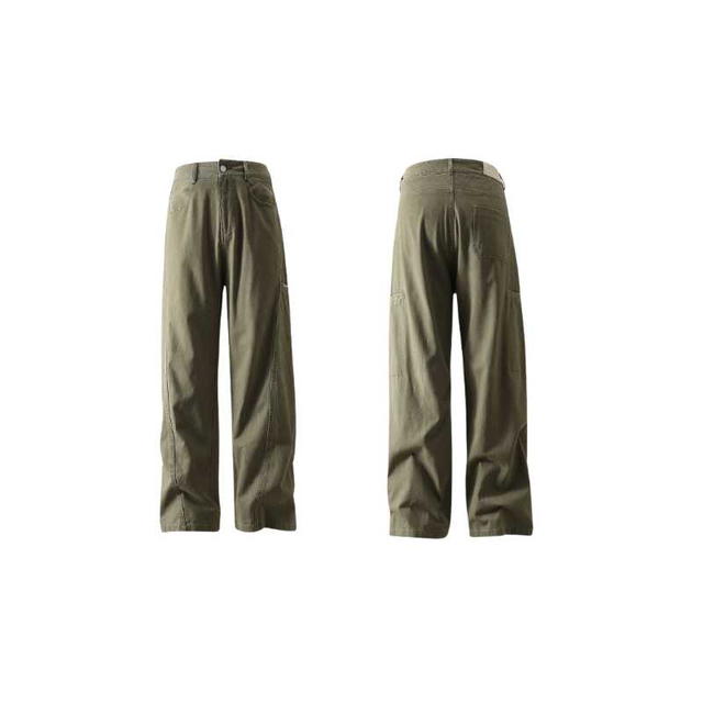 Jeera 168 Jeera168 Simple wide-leg Long Pants - Green (พร้อมส่ง) - view 3