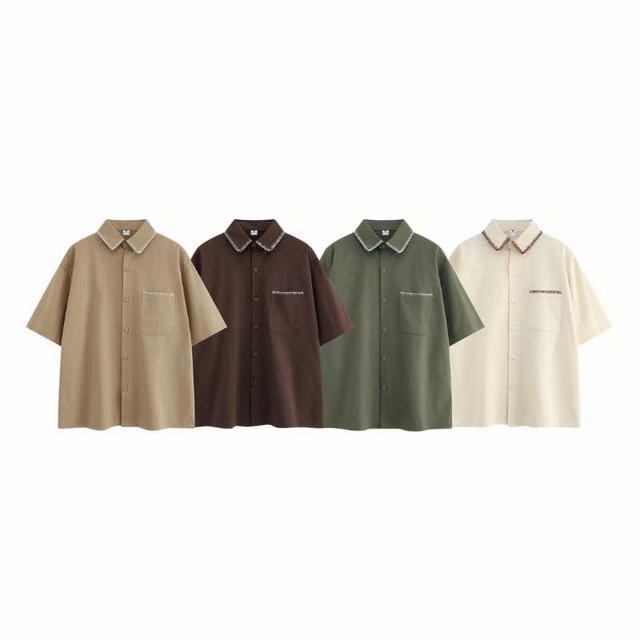 Jeera 168 Jeera168 White Japanese minimal style short sleeve shirt (พรีออเดอร์) - view 4