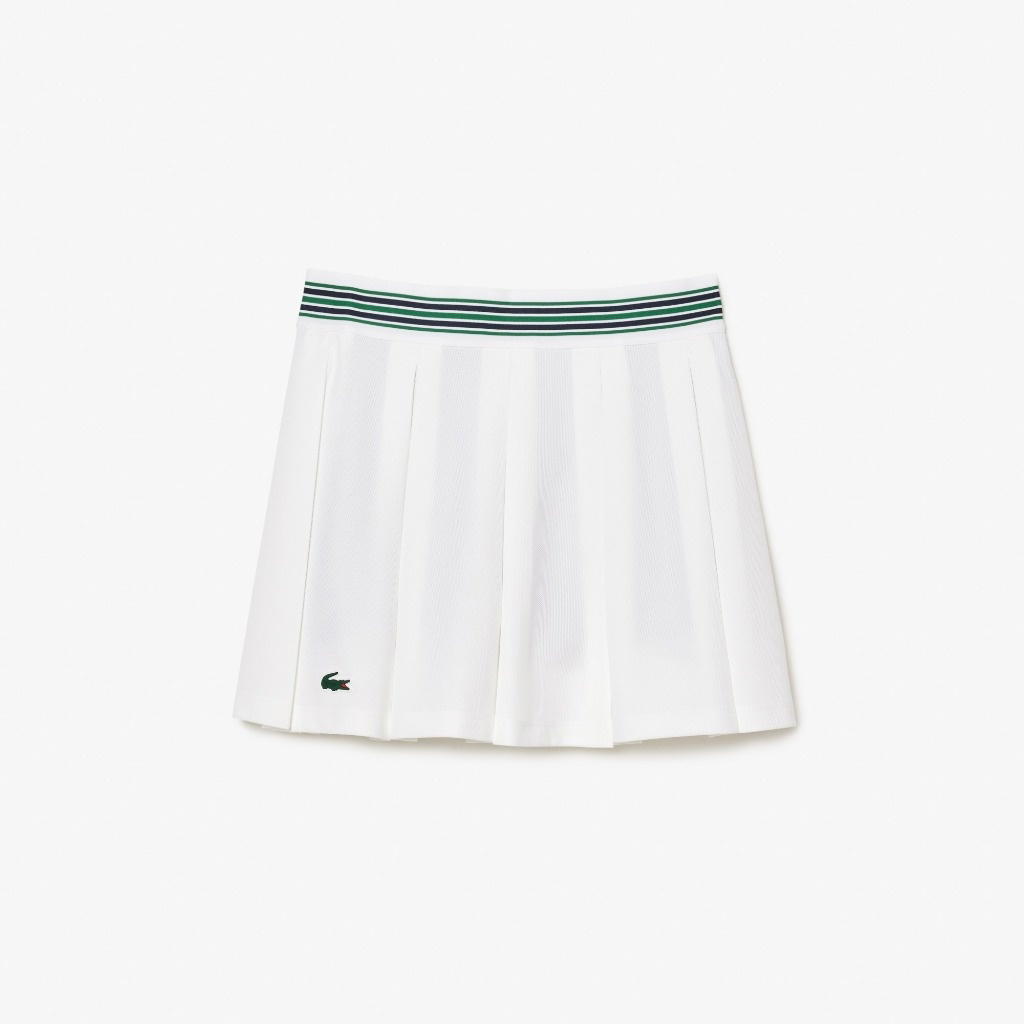 Lacoste Lacoste Piqué Tennis Skirt With Liner White Green