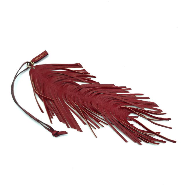 JIMMY CHOO JIMMY CHOO 152FRINGE.NAP Fringe-up strap charm Leather Red x Beige - view 1