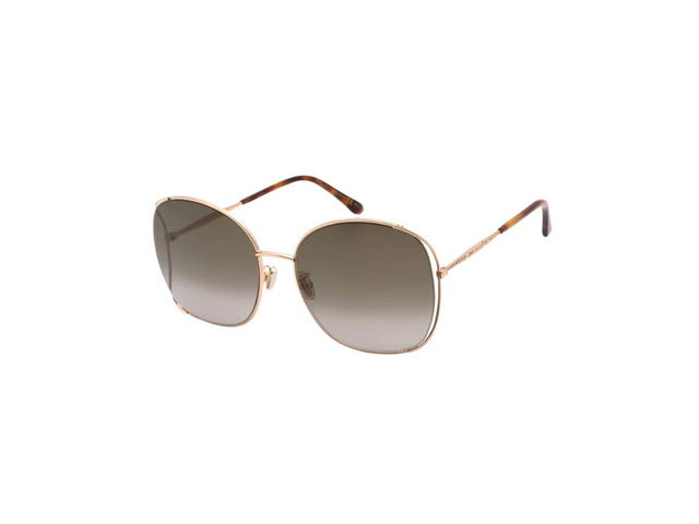 Jimmy Choo Jimmy Choo Rectangular-Frame Sunglasses In Gold Copper Metal Frame With Brown Gradient Lenses - view 1
