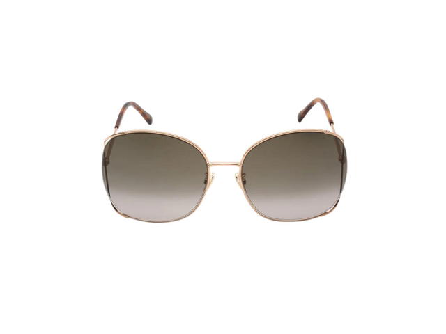 Jimmy Choo Jimmy Choo Rectangular-Frame Sunglasses In Gold Copper Metal Frame With Brown Gradient Lenses - view 2