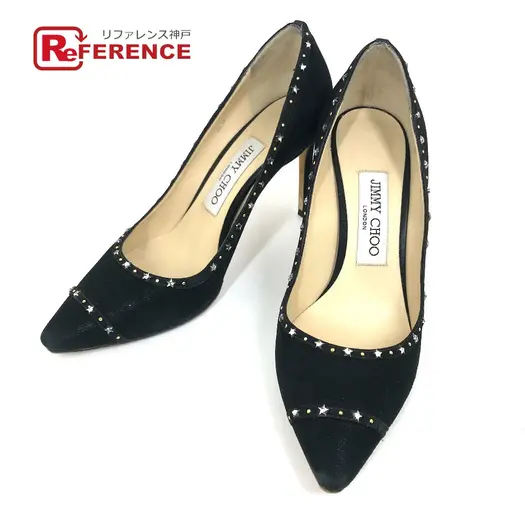 Buy JIMMY CHOO Star studs High heels pumps suede Black at Sasom – Authentic and Ready to Ship