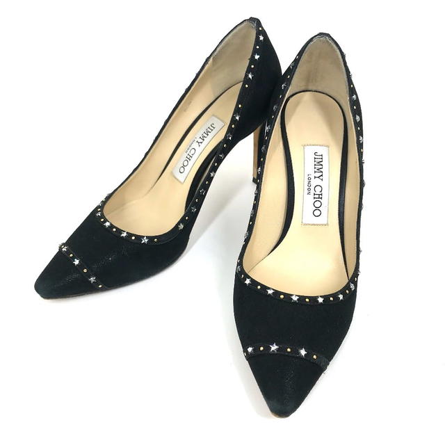 Jimmy Choo JIMMY CHOO Star studs High heels pumps suede Black - view 2