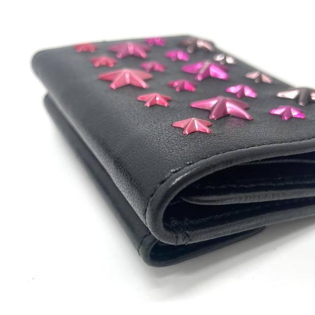 Jimmy Choo JIMMY CHOO Star studs Wallet Compact Mini Wallet Trifold wallet Leather Black - view 4
