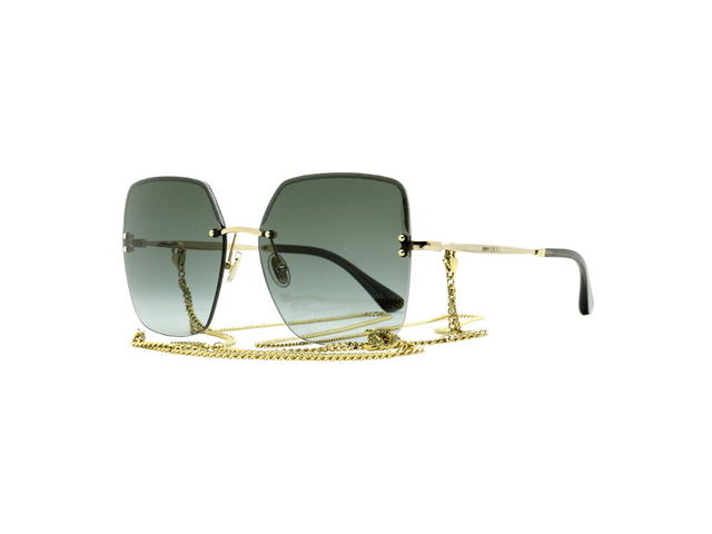 Jimmy Choo Jimmy Choo Tavi Square Sunglasses In Light Metal Frame Rose Gold - view 1