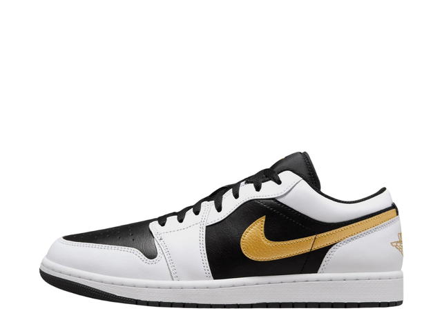 Jordan Jordan 1 Low White Black Metallic Gold Swoosh - view 2