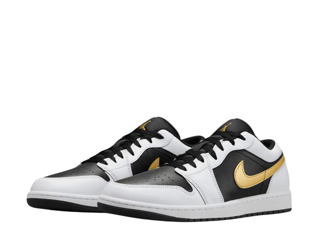 Jordan Jordan 1 Low White Black Metallic Gold Swoosh - view 3