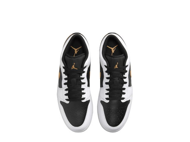 Jordan Jordan 1 Low White Black Metallic Gold Swoosh - view 4