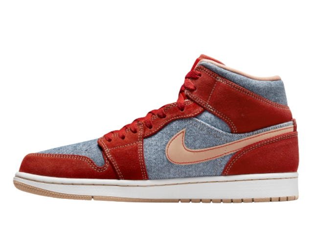 Jordan Jordan 1 Mid "Denim" Red - view 2