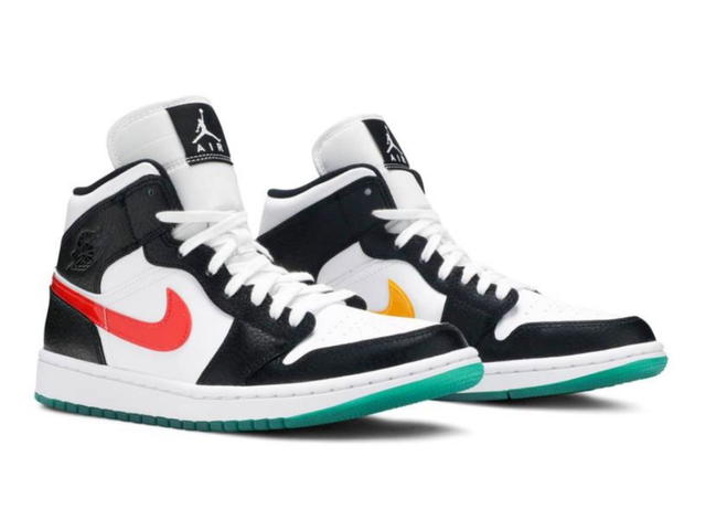 Jordan Jordan 1 Mid Alternate Swooshes Red Yellow (Women's) - view 3